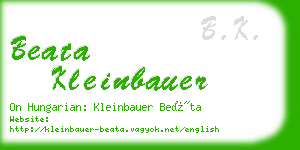 beata kleinbauer business card